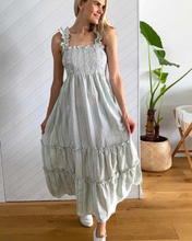 Load image into Gallery viewer, Savannah Tiered Maternity & Nursing Dress - Dusty Mint