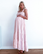 Load image into Gallery viewer, Savannah Tiered Maternity & Nursing Dress - Chantilly Pink