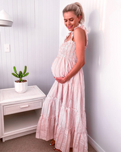 Load image into Gallery viewer, Savannah Tiered Maternity & Nursing Dress - Chantilly Pink
