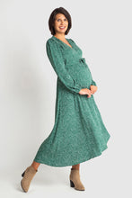 Load image into Gallery viewer, Willow Nursing and Maternity Wrap Dress - Green