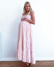 Load image into Gallery viewer, Savannah Tiered Maternity &amp; Nursing Dress - Chantilly Pink
