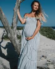 Load image into Gallery viewer, Savannah Tiered Maternity &amp; Nursing Dress - Dusty Mint
