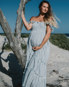 Savannah Tiered Maternity & Nursing Dress - Dusty Mint