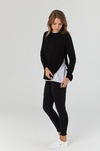 Load image into Gallery viewer, Maternity and breastfeeding friendly top black knit
