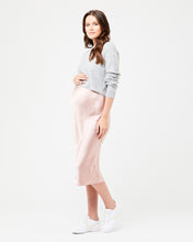 Load image into Gallery viewer, breastfeeding friendly maternity knit top grey

