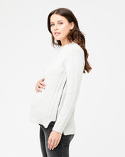 Load image into Gallery viewer, Maternity breastfeeding friendly jumper knit snow
