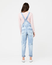 Load image into Gallery viewer, breastfeeding friendly maternity denim overalls
