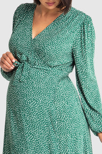 Willow Nursing and Maternity Wrap Dress - Green