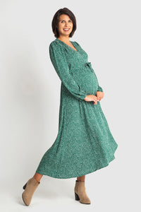 Willow Nursing and Maternity Wrap Dress - Green