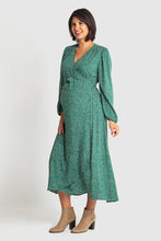 Load image into Gallery viewer, Willow Nursing and Maternity Wrap Dress - Green
